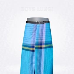 Boys Turquiose White checked Lungi